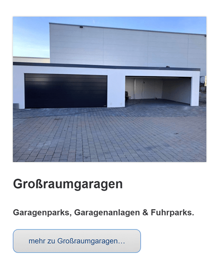 Garagenparks Grossraumgaragen für  Hannover